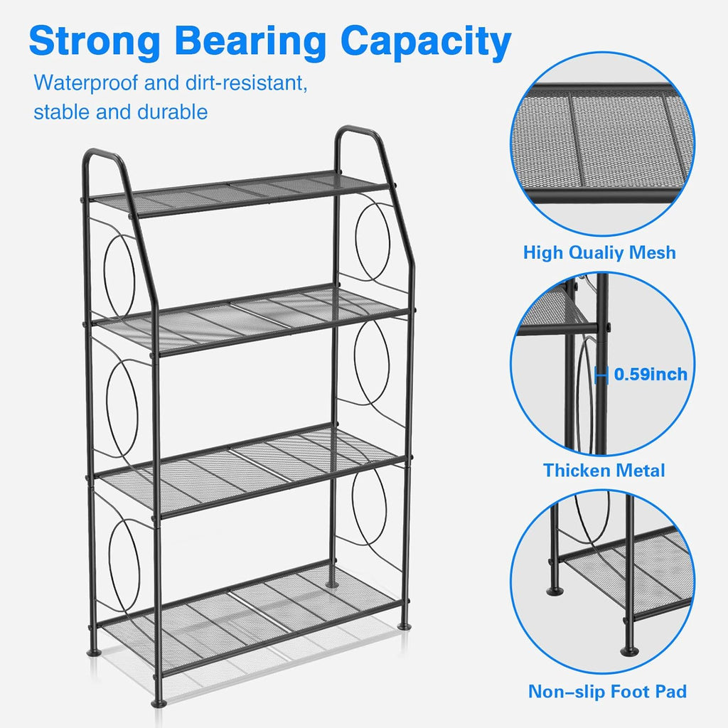 VyGrow Plant Stand, 4 Tier Plant Shelf for Indoor Outdoor, Heavy Duty Metal Tall Plant Stands Holder Rack for Living
