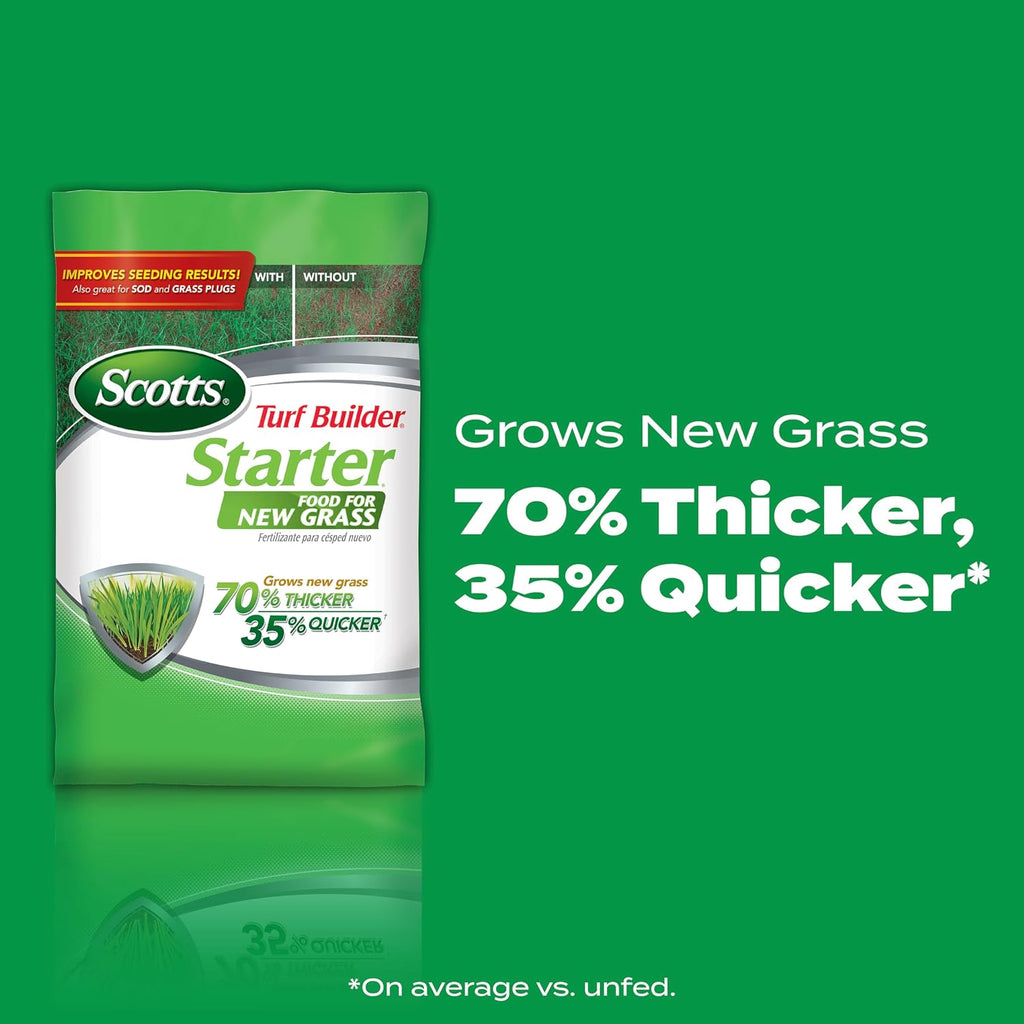 Scotts Turf Builder Starter Fertilizer for New Grass, 15 lbs. | Use When Planting Seed, Covers 5,000 sq. ft.