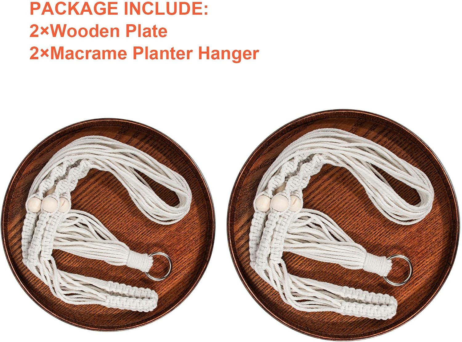 E-Know Macrame Plant Hanger - 2 Set Indoor Hanging Planter Shelf - Hanging Planter Rack Decorative Flower Pot Holder