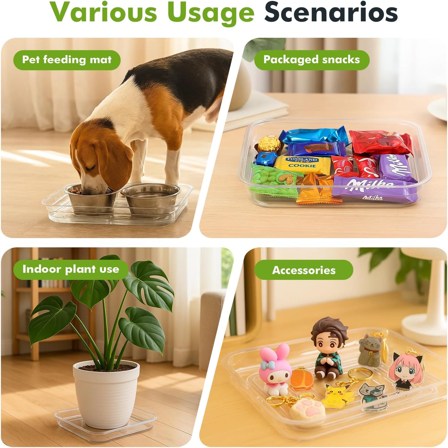 20 Pack Square Plant Saucer Plant Trays for Pots 10 Inch Plant Saucers for Outdoors and Indoor Clear Plant Pot Saucers