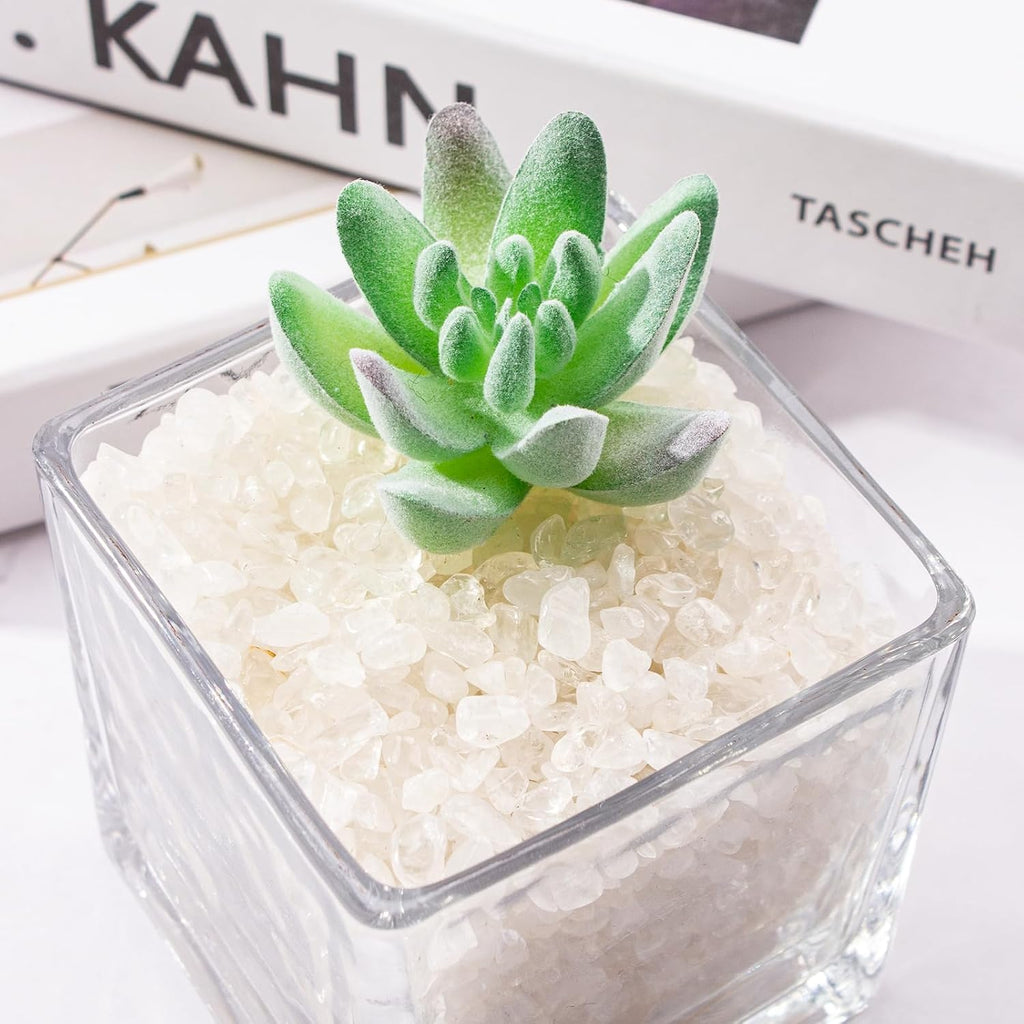 Small Clear Quartz Crystal Chips Aquarium Gravel Rocks Pebbles 3 Lb, Irregular Shaped Fish Tank Rocks Landscaping