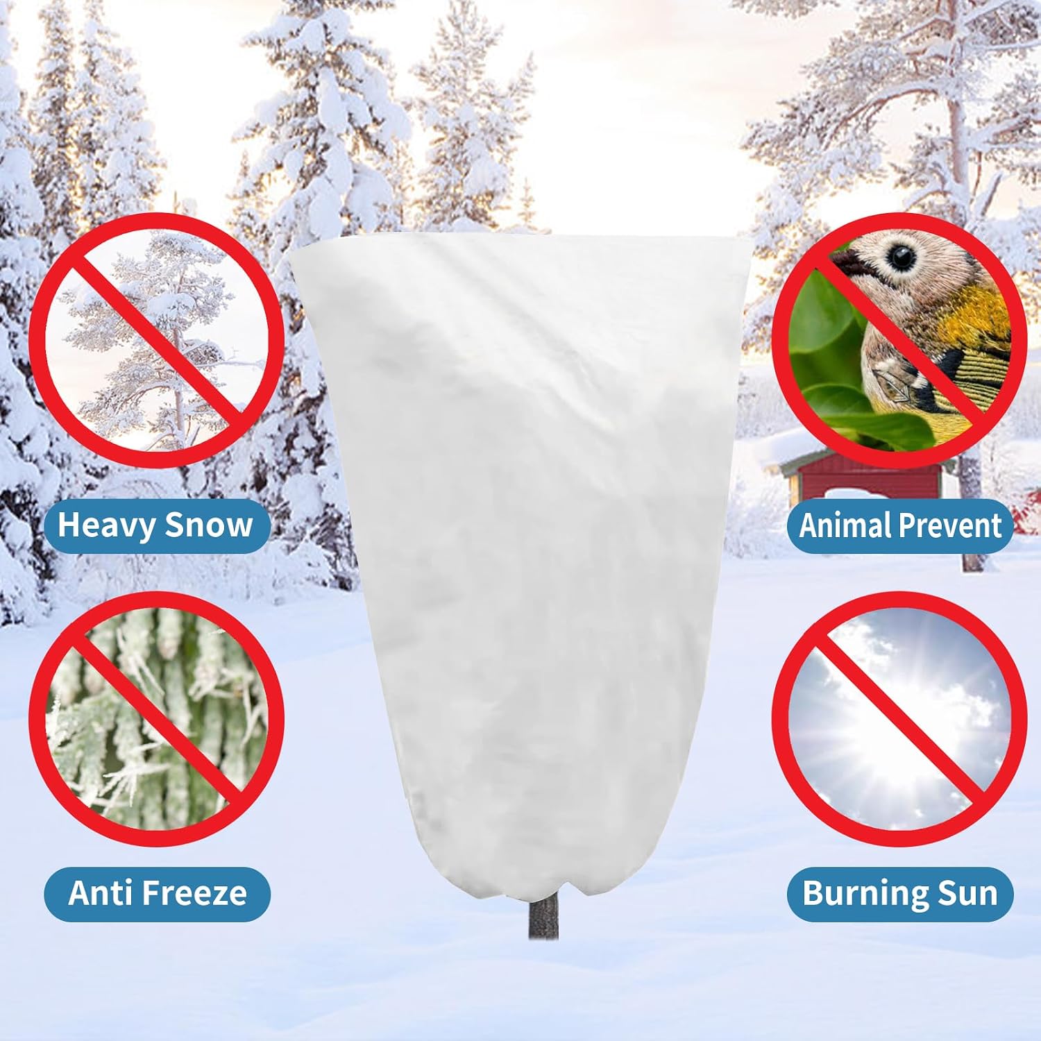 3Pack 48"x72" Plant Covers Freeze Protection, 2.92 oz/yd² Thickened Frost Cloths for Outdoor Plants, Tree Blanket