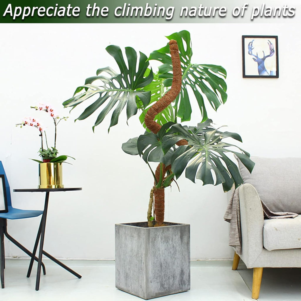 Tall Moss Pole Set, 60" and Two 28" Bendable Moss Pole for Plants Monstera, Moss Poles for Climbing Plants Indoor
