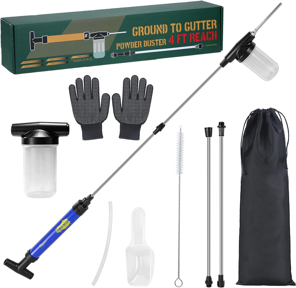 Diatomaceous Earth Powder Duster, Powder Sprayer with Adjustable up to 4.1 FT, Pump Applicator Includes Drawstring