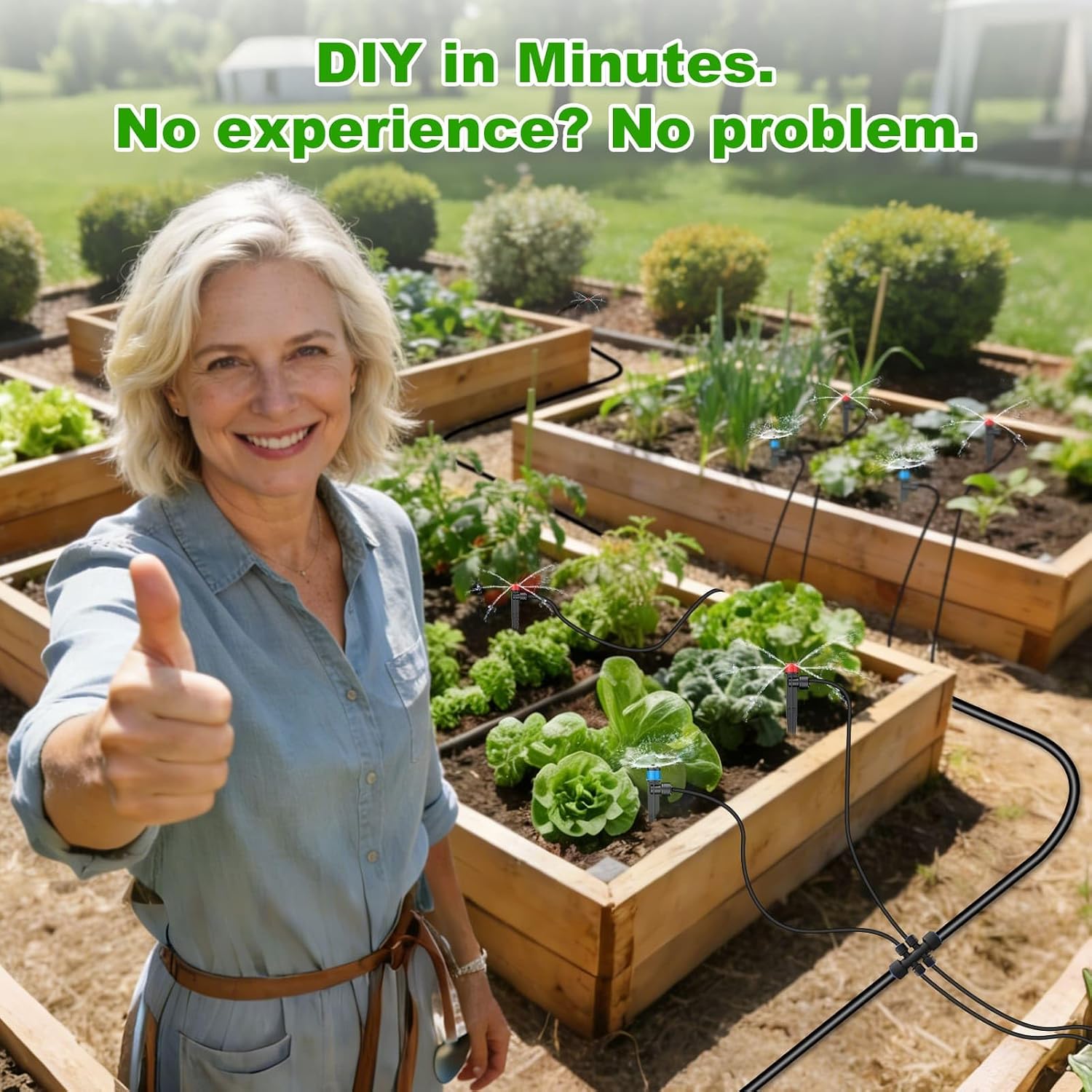 250FT Drip Irrigation System Kit New Quick-Connect, Automatic Garden Watering Misting System for Greenhouse, Yard