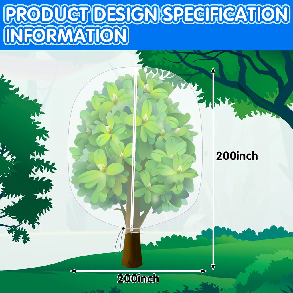 2 Pcs Plant Covers Freeze Protection, Frost Cloths for Plants, 7.9×5.9ft | Winter Tree Covers with Drawstring and