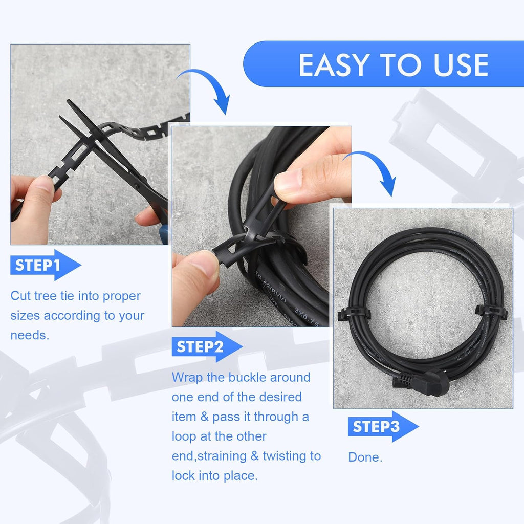 Wesiti 200 ft Plastic Chain Lock Tree Tie 1/2 Inch Wide Adjustable Tree Support Straps Plant String Swing Strap
