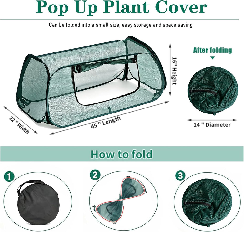 Garden Netting for Raised Beds,Raised Bed Covers,Pop Up Plant Cover | Raised Garden Bed Cover 45"x22"x16"Covers for
