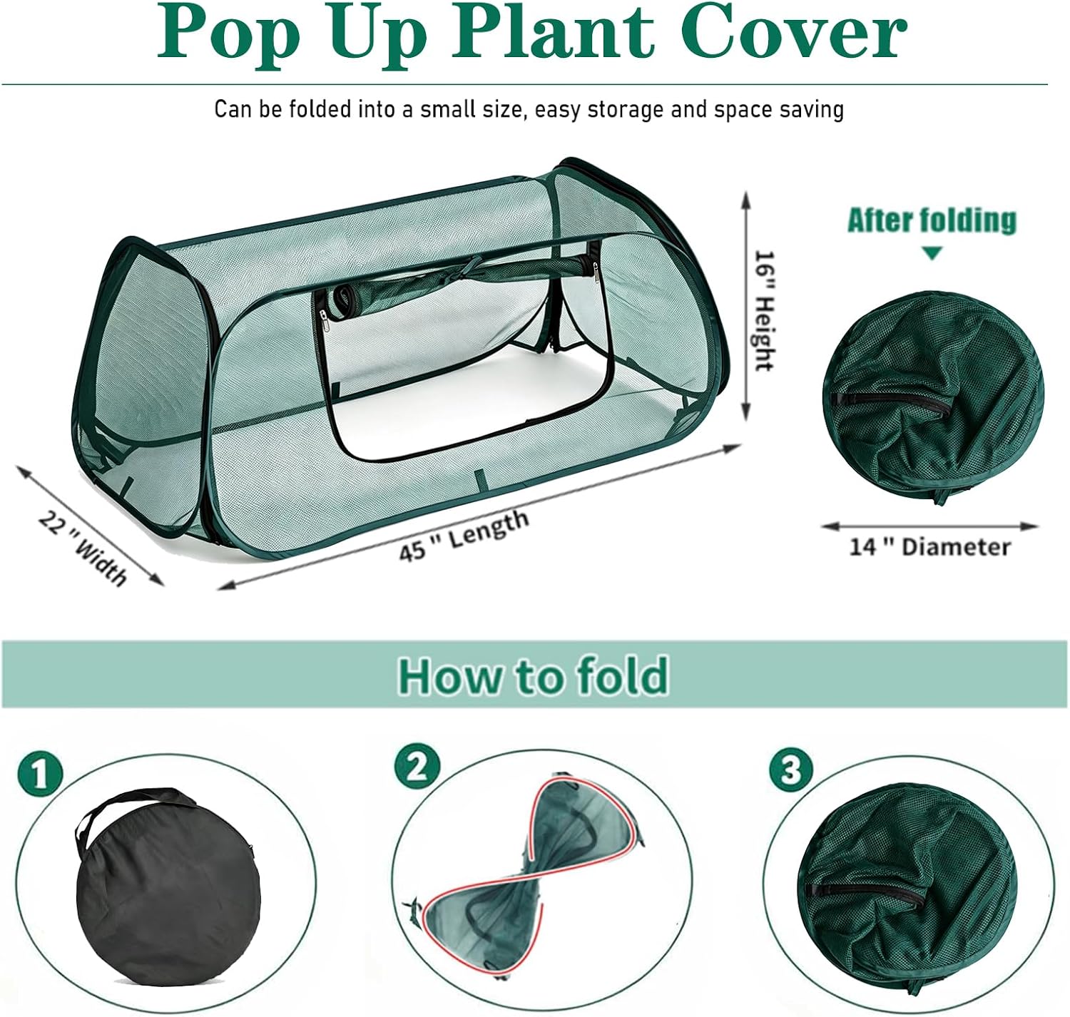 Garden Netting for Raised Beds,Raised Bed Covers,Pop Up Plant Cover | Raised Garden Bed Cover 45"x22"x16"Covers for
