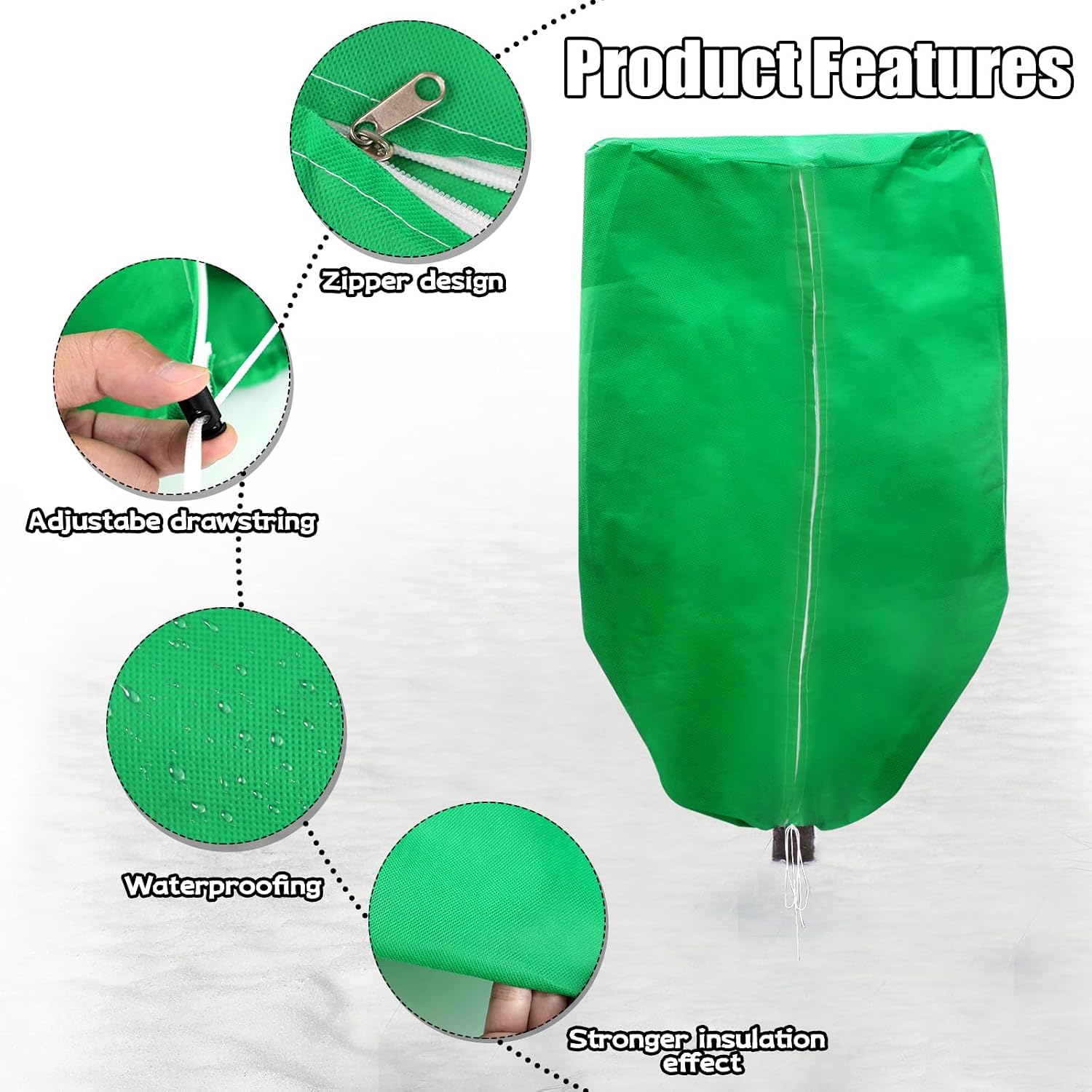 ERTIUANIO Plant Covers Freeze Protection 4 Packs 47" x32" Winter Rounded Top Frost Cloth Plant Covers Freeze Protection