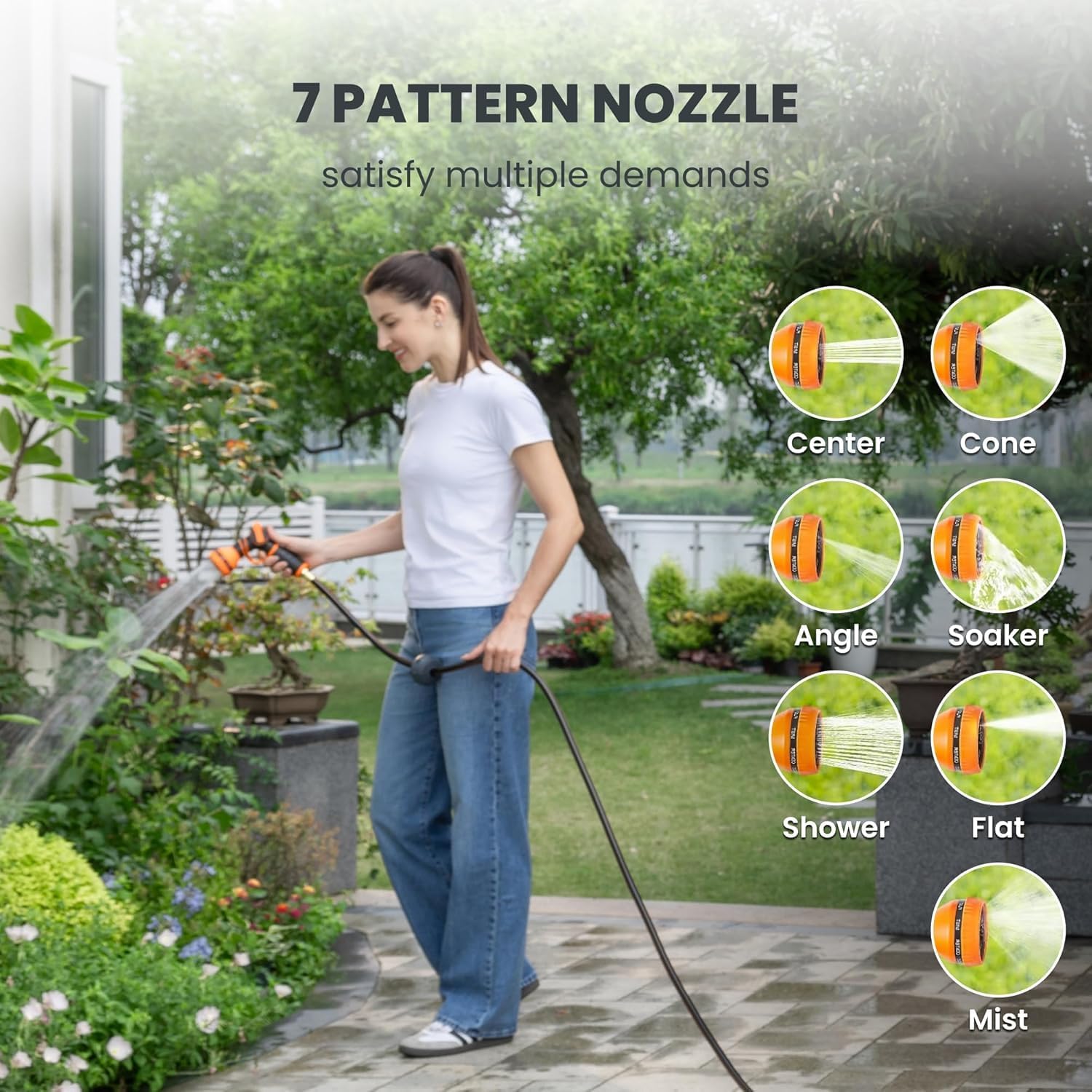 Giraffe Tools Retractable Garden Hose Reel 1/2"130FT Wall Mount Auto Rewind | Any Length Lock,Auto Rewind System,180°