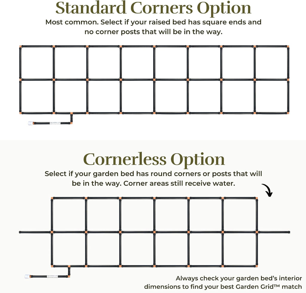 Garden Grid 2x8 | Garden Watering System for Raised Garden Bed | Cornerless | Pre-Assembled 1-Min Setup, Raised Bed
