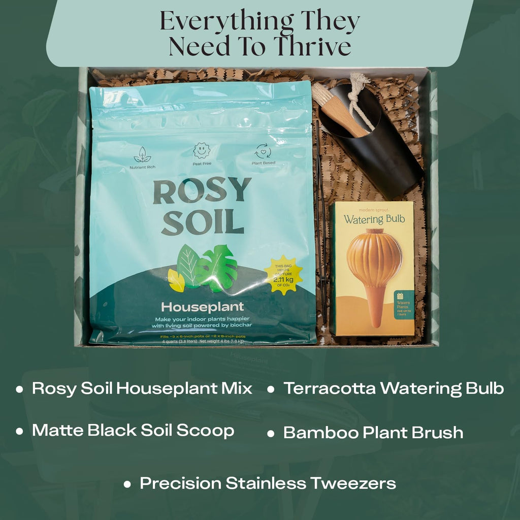 Rosy Soil Plant Parent Essentials Gift Box, Indoor Plant Kit | Gift for Plant Lovers, Gardening Tool Kit, with