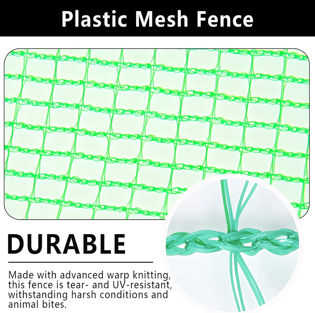 POYEE Deer Fence Netting 5x100ft Plastic Mesh Netting for Garden Protection | Temporary Fence Animal Barrier for