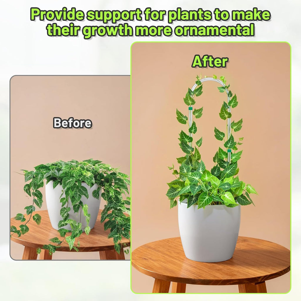 6 Pack U-Shape Acrylic Plant Trellis for Indoor Climbing Plants, 16 Inch Small Plant Trellis, Potted Plant Climber