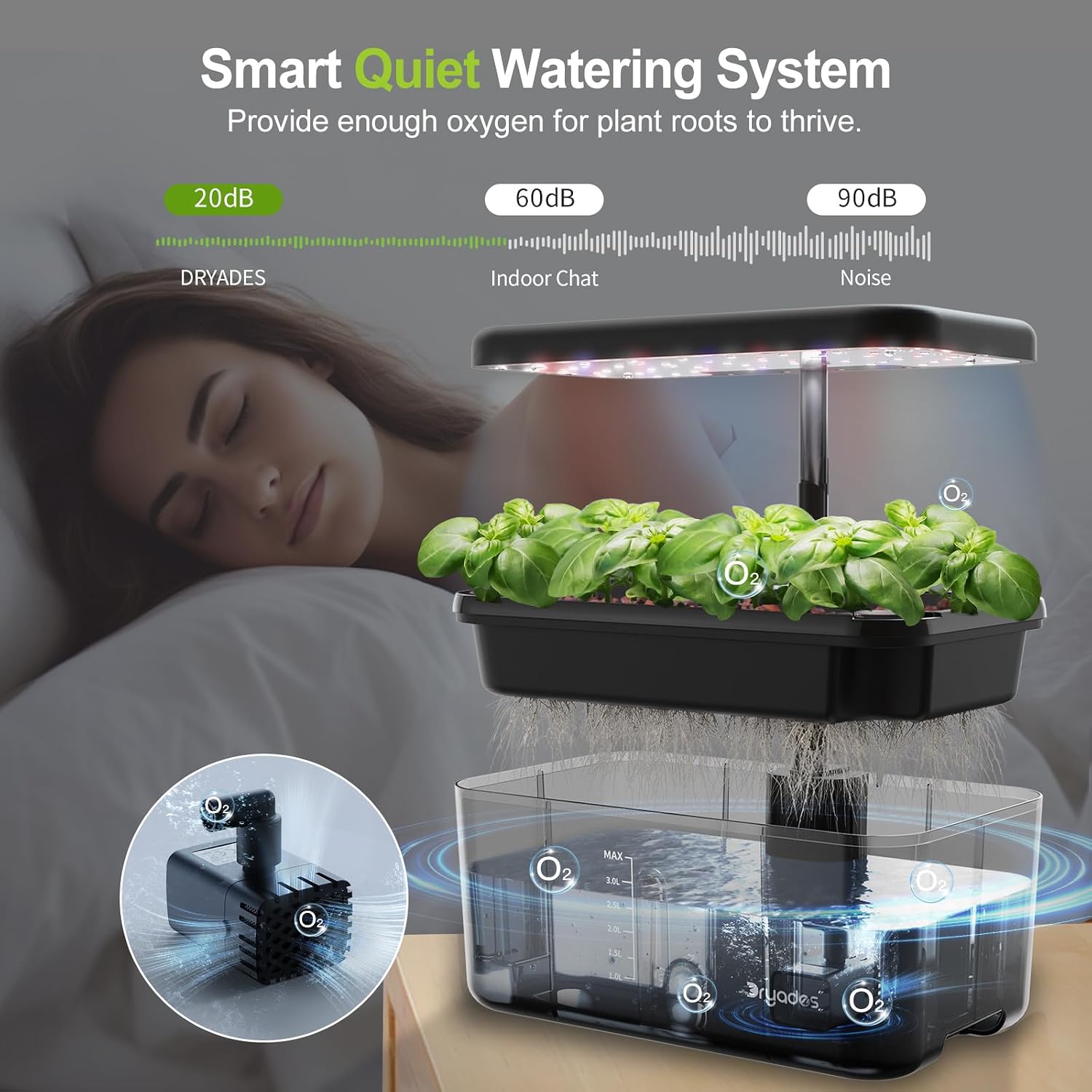 Hydroponics Growing System – Indoor Herb Garden w/Grow Light | Style of Clay Pebbles, w/ Premium Growth Lamp & Smart