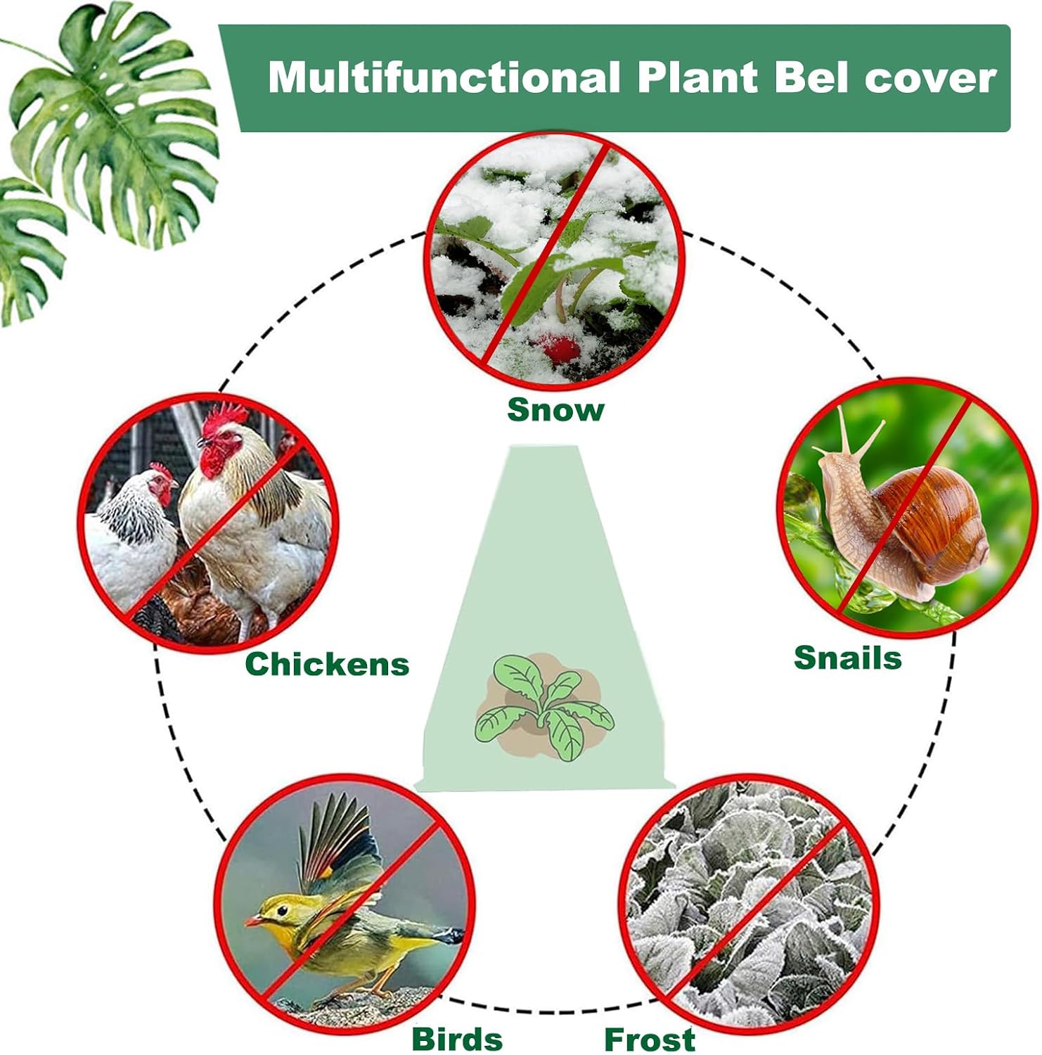 Fshow 40 Pack Garden Cloches for Plants, Reusable Bell Plant Cover, Plant Covers Protectors from Animals