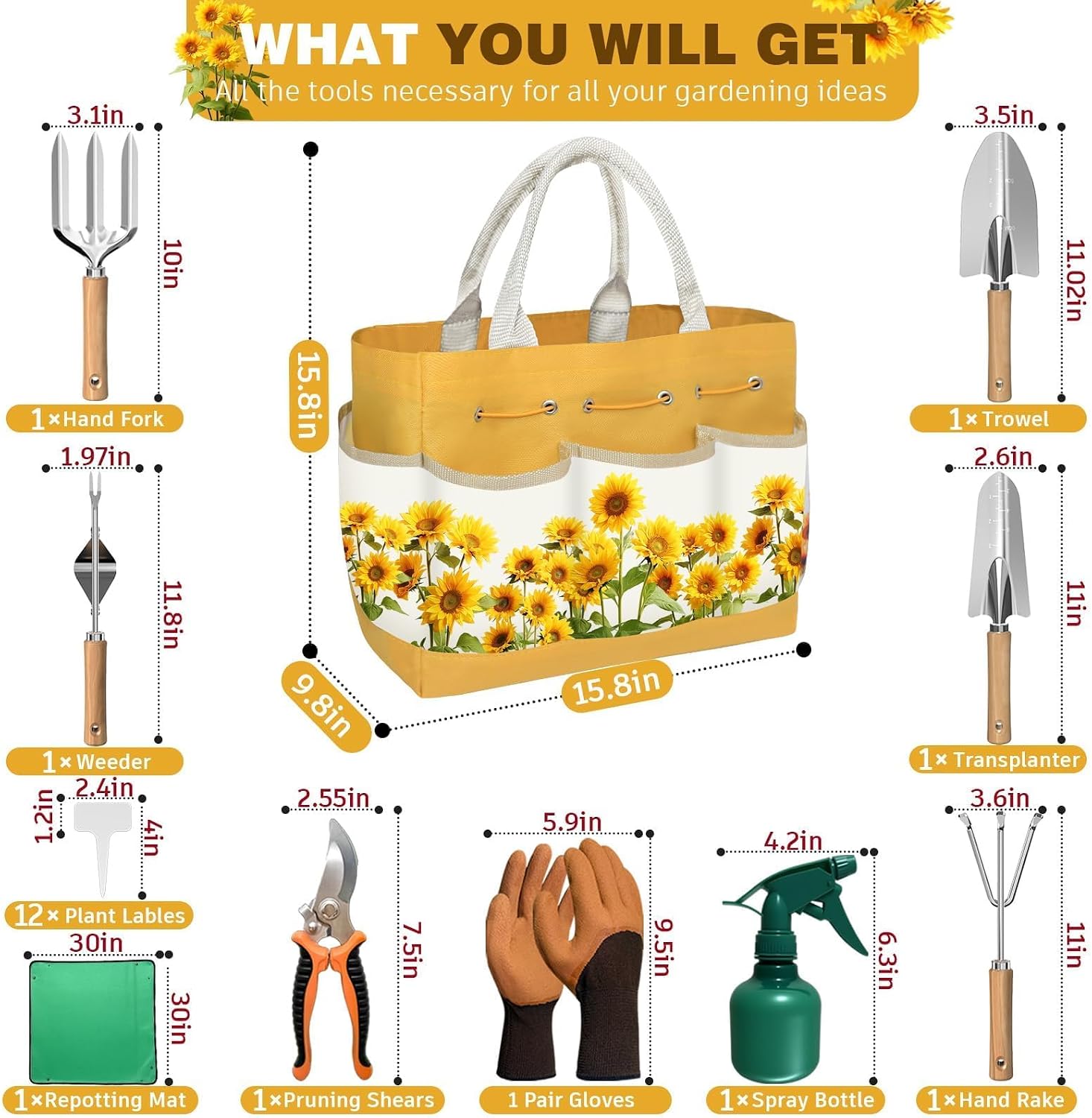 22Pcs Gardening Tools Set for Women Heavy Duty Garden Hand Tool Kit,Birthday Gifts for Mom Wife Grandma