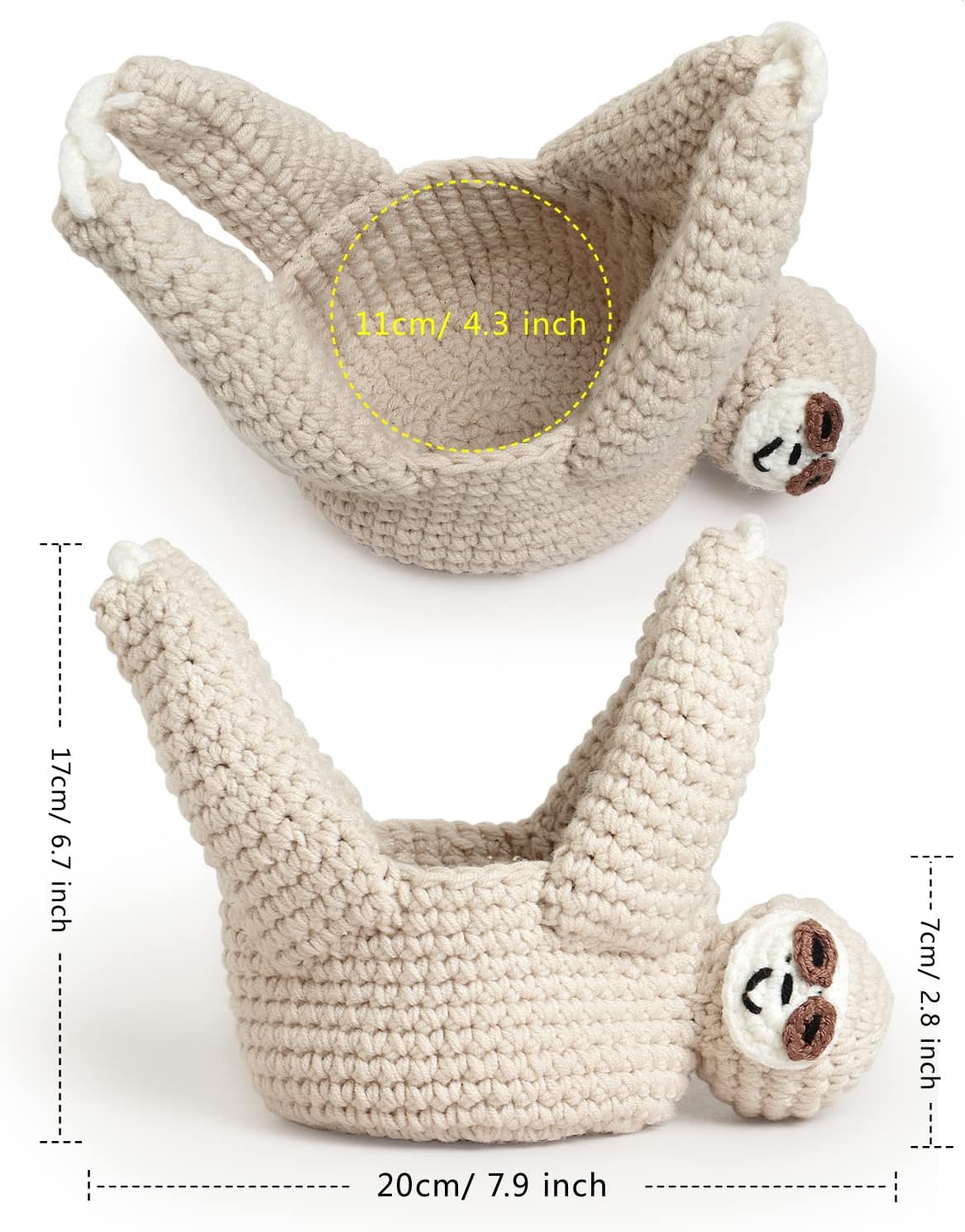 Sloth Gifts Sloth Plant Hanger Plant Gifts Macrame Hanging Planter | Succulent Pot Hanging, Plant Lovers, Home Decor, 5