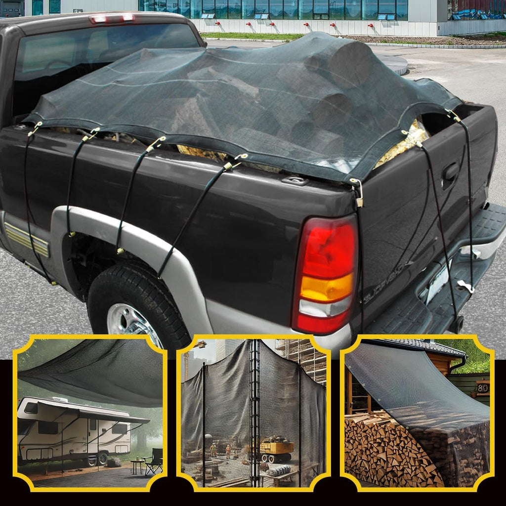 Core Tarps 60% Brown Shade Cloth with Grommets - 20 X 20 FT Heavy Duty Mesh Tarp - Sun Shade Cloth for Garden