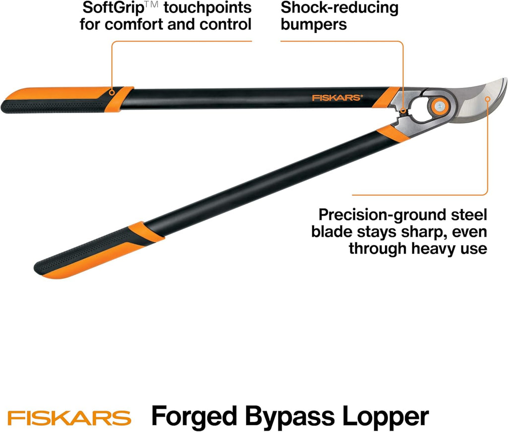 Fiskars 30" Forged Garden Bypass Loppers, 2" Cut Capacity Tree Trimmer | Branch Cutter Tool, Heavy-Duty Steel Blade
