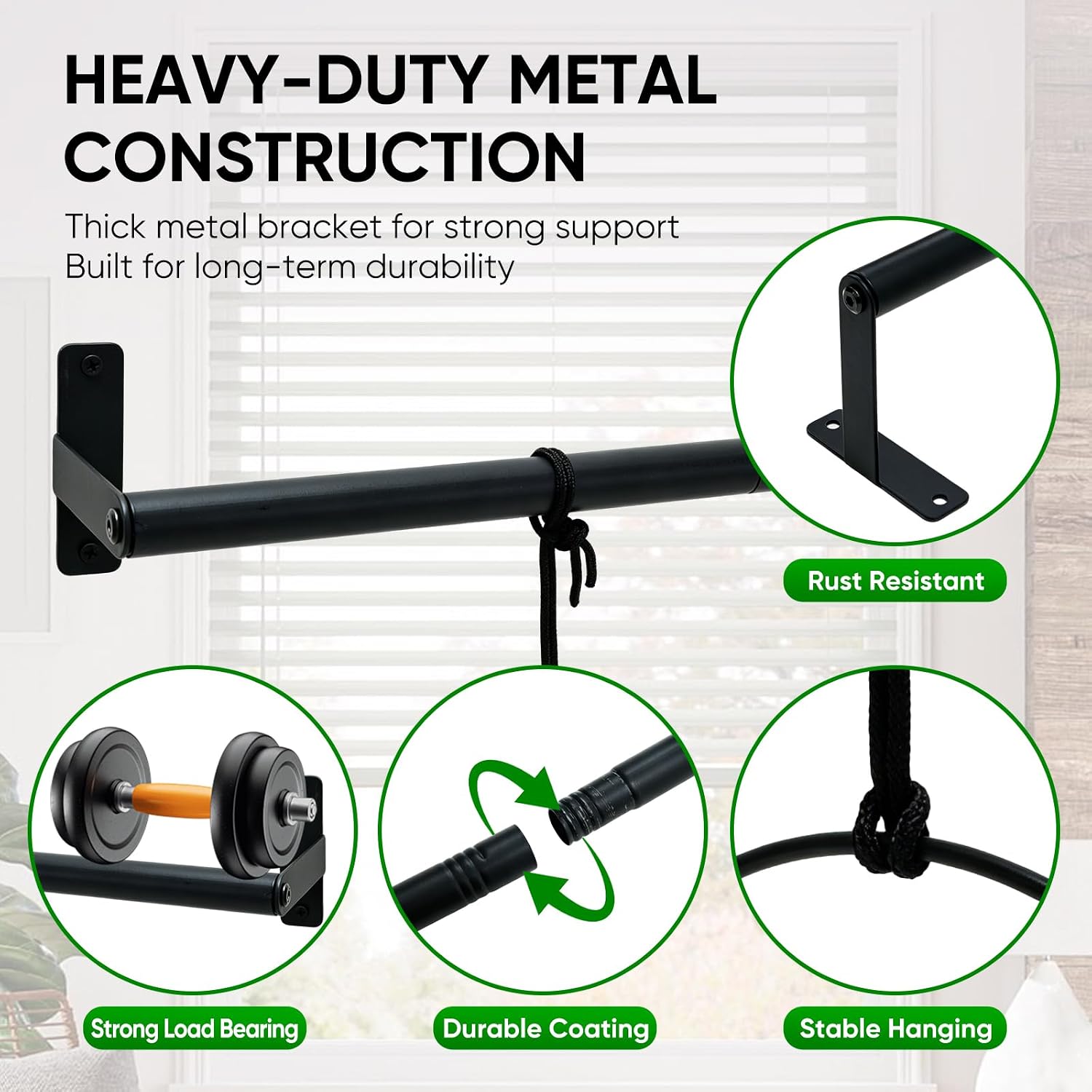 Window Plant Hanger with 4 Pots, 40 Inch Adjustable Hanging Planters for Indoor Plants, Metal Wall/Ceiling Plant Rod