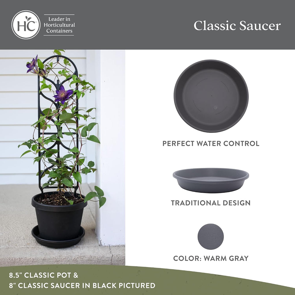 The HC Companies Flower Pot Saucers - Plastic Plant Saucer for Outdoors & Indoors - Traditional Design Plant Pot Trays