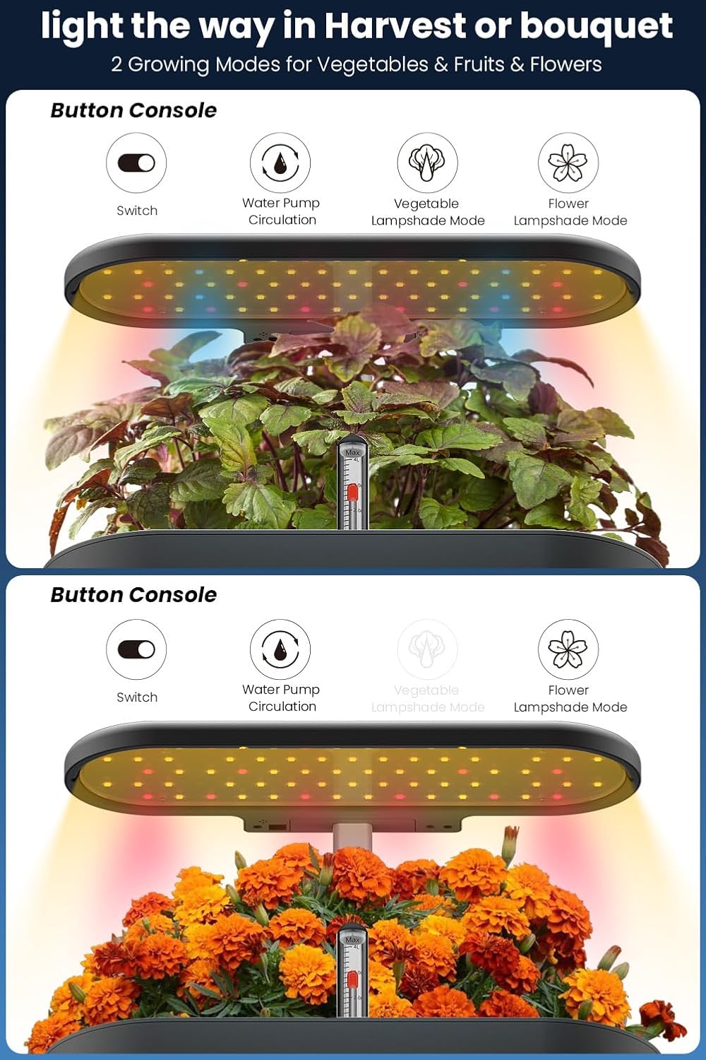 inbloom 12 Pods Hydroponics Growing System Kit, Herb Garden Planter Indoor Kit, Indoor Gardening Hydroponics Growing