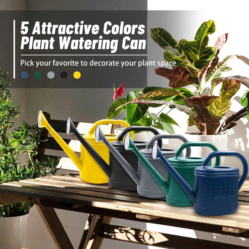2 Gallon Garden Watering Can, Plastic Outdoor Watering Can for Plants | Removable Long Spout, Plastic Water Can