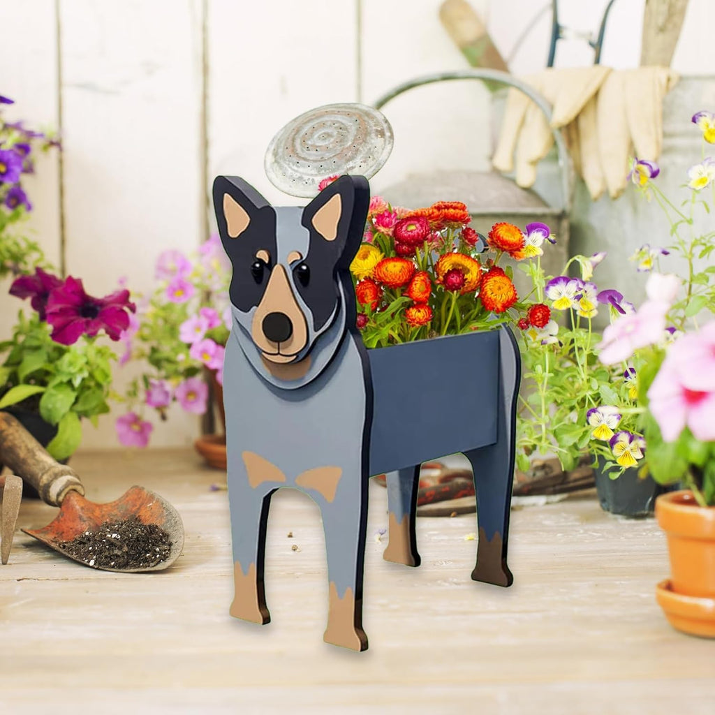Australian Cattle Dog Planter Pots, Animal Shaped Flower Pot | Large Cute Plant Gift for Women and Pet Lovers, Indoor