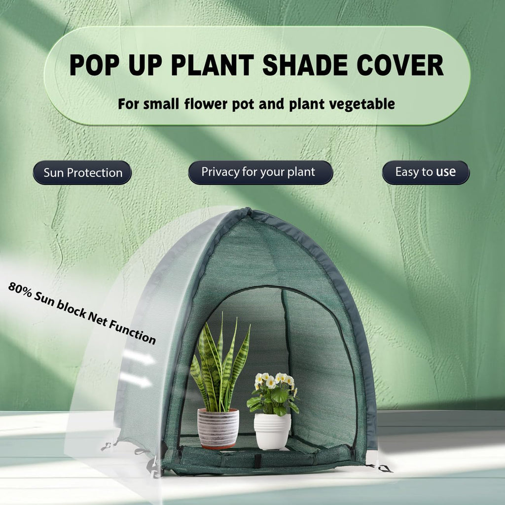 2pack Pop up Plant Sunshade Cloth,Plant Sun Shade Net for Flower UV Resistant Pest Guard Cover for Outdoor Gardens