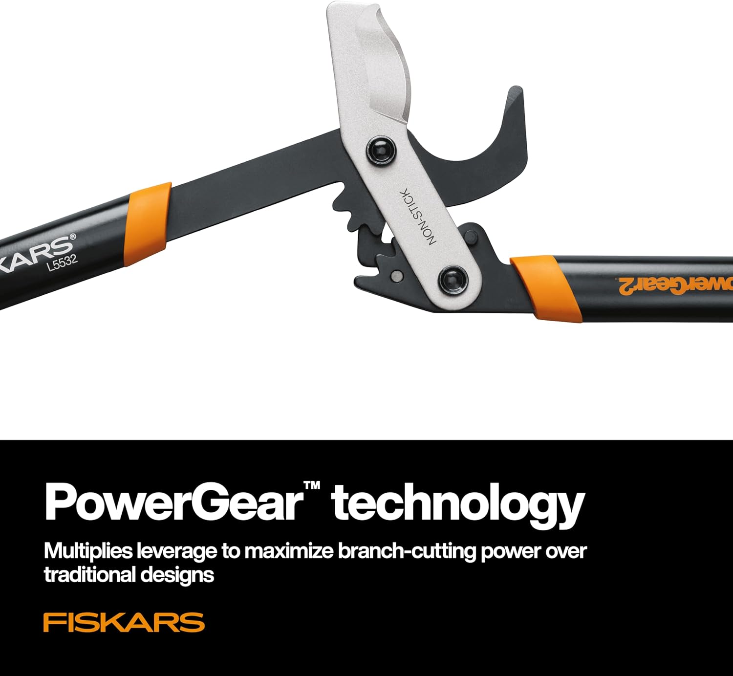 Fiskars 32” PowerGear2 Garden Bypass Loppers, 2" Cut Capacity Tree Trimmer | Tree Branch Cutter for Thick Branches