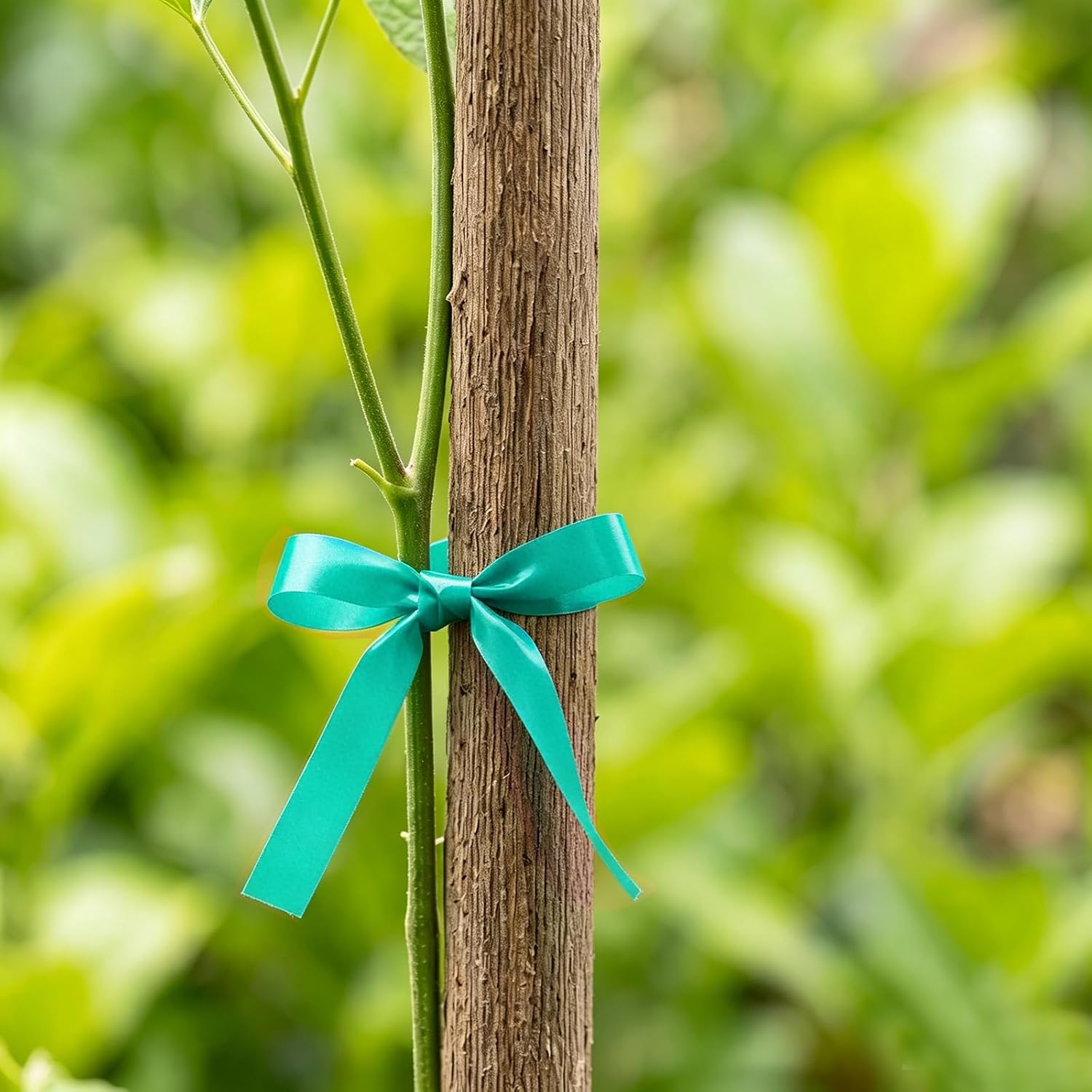 24 Rolls 150 Feet Stretch Tie Tape 0.5 Inch Garden Tie Tape Thick Plant Ribbon Garden Green Vinyl Stake for Indoor
