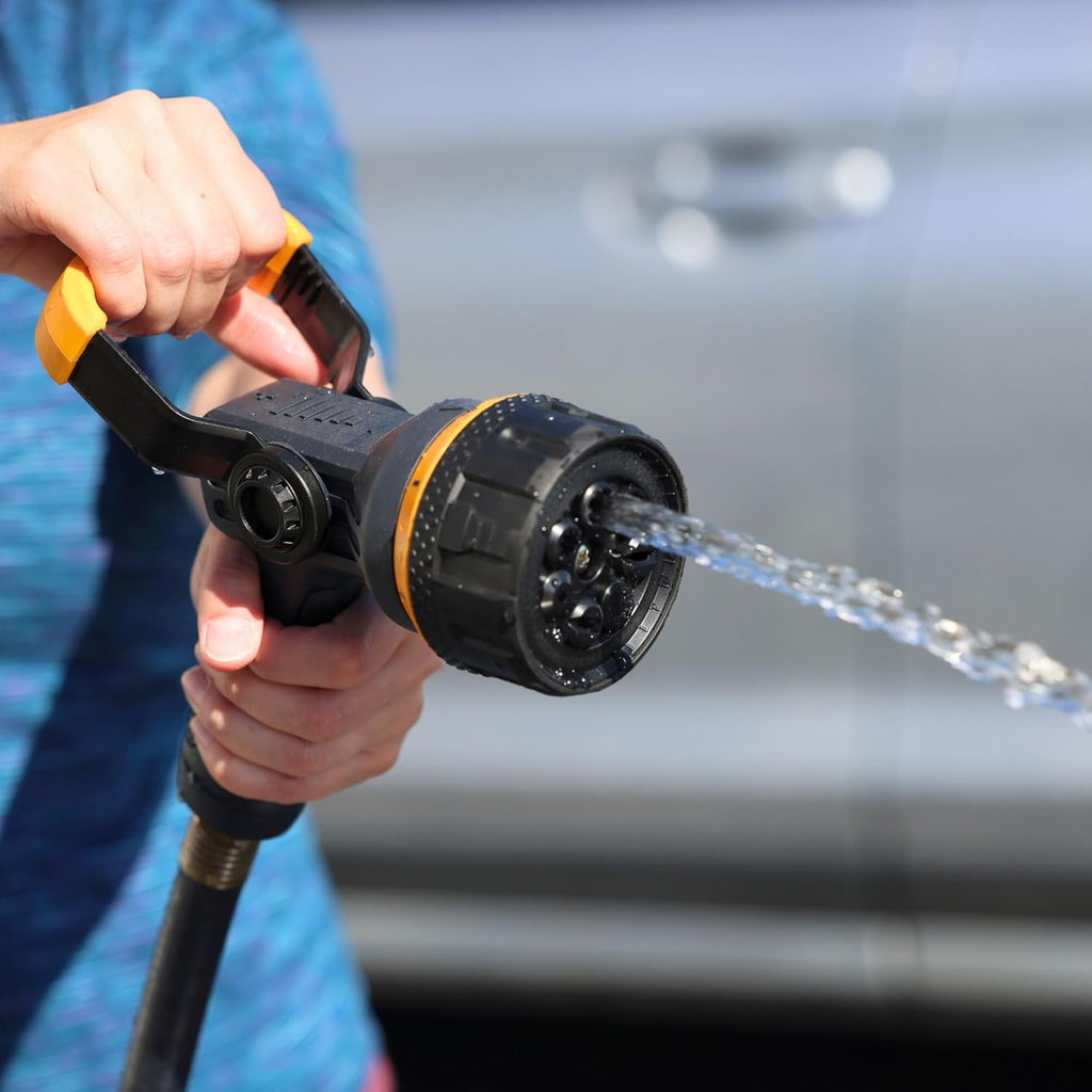 Melnor 65157AMZ Torrent 7-Pattern Hose Nozzle, High-Flow Spray with Metal Core and Flow Control Lever, Heavy-Duty Water