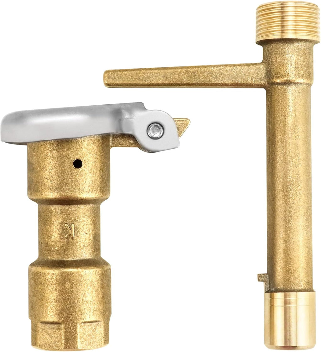 QWORK 2 Sets G3/4 BSP Brass Quick Coupler Valves – Compatible Keys for Lawn, Garden & Irrigation Systems