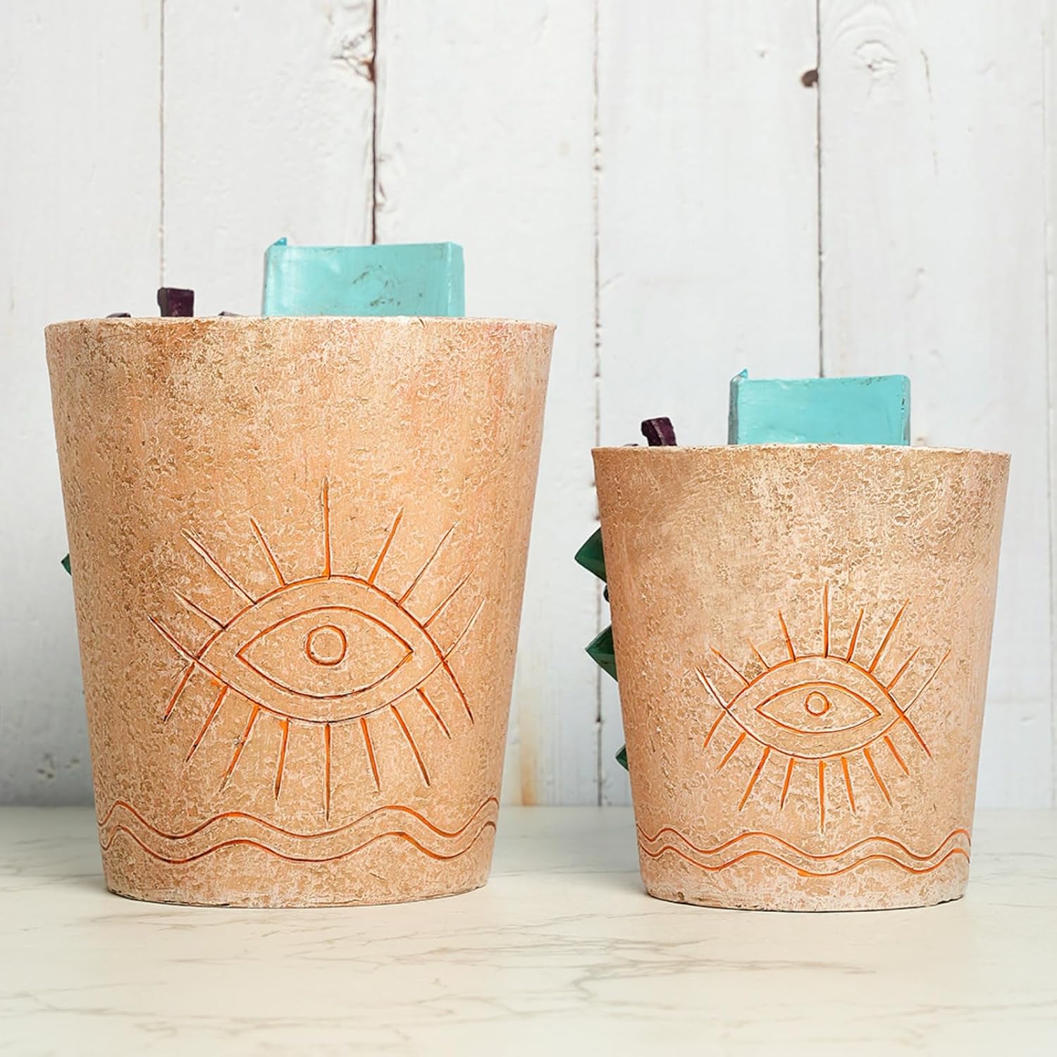 Picasso Abstract Face Planter Pot, Vase Style Flower Pot (Small) | Handcrafted Resin, Drainage Holes, Great for Indoor