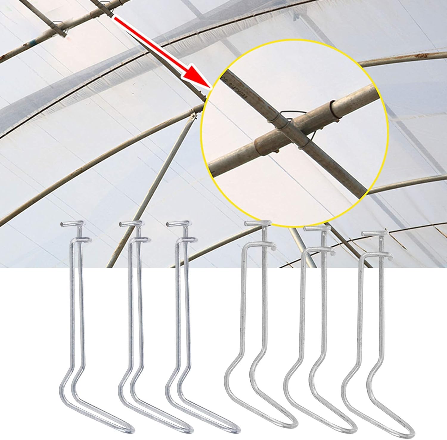 Plant Support Spring Clips, 30Pcs x 16 mm/0.63 in Diameter | Stainless Steel | Greenhouse & Garden Trellis | Fix Vines