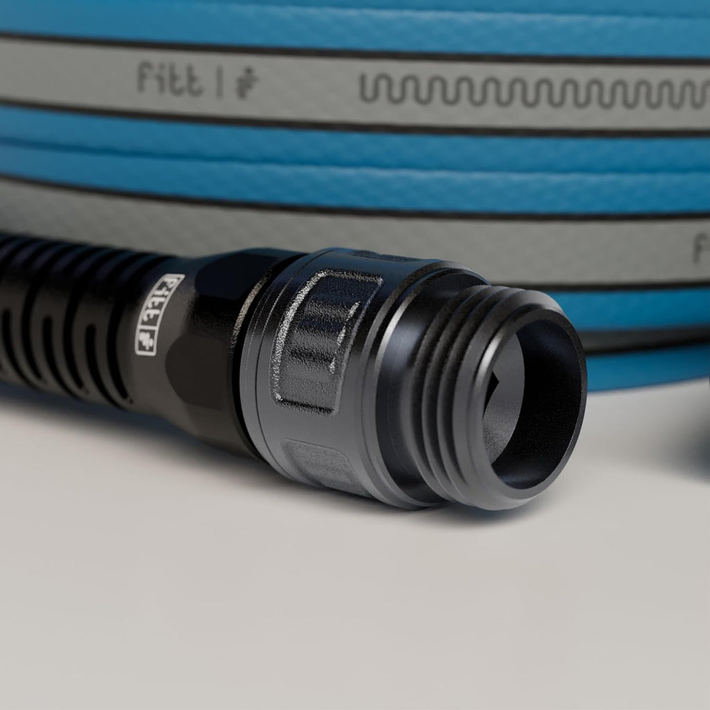 FITT HiFlo Water Hose 50ft, Multipurpose Flat Garden Hose, Easy to Use and Long-lasting Performance, Grey