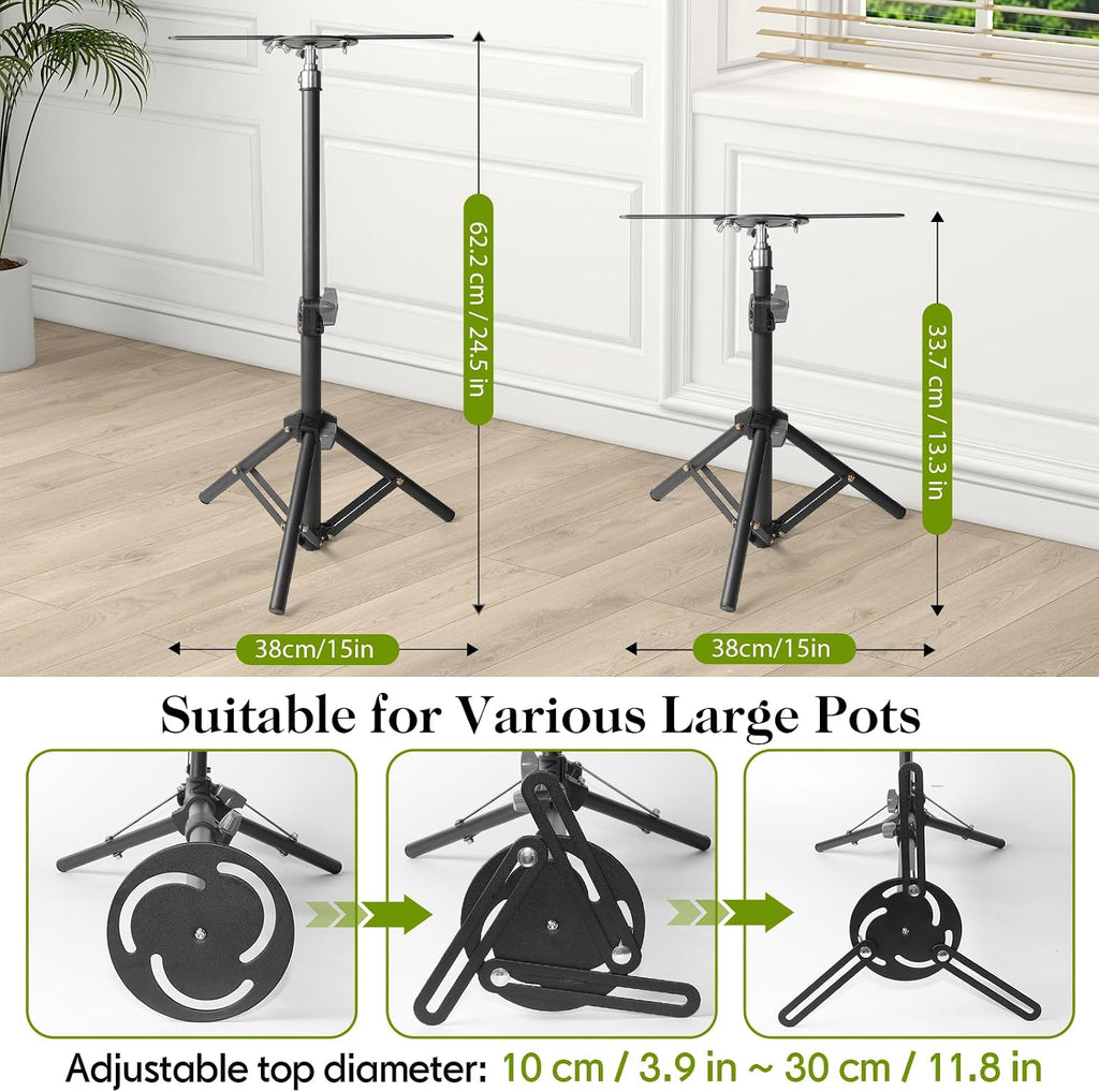 AZEAM Adjustable Plant Risers for Inside Pots, 2 PCS Planter Inserts Fillers 13"- 24" Raise for Large Flower Pots