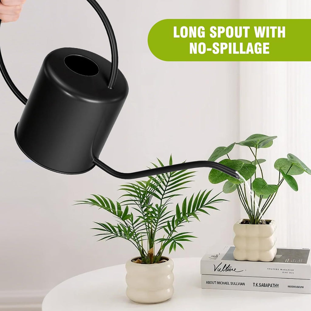 Plant Watering Can, 50 oz / 1500 ml Stainless Steel Metal - Modern Decorative with Long Spout for Indoor Potted Plants