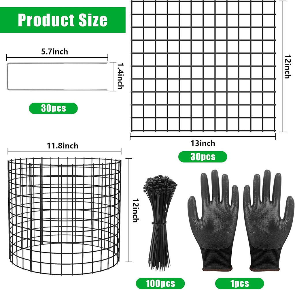 10 Pack Plant Protectors from Animals, 13x12 Plant Cages for Outdoor Plants | Wire Plant Protector, Thick Metal