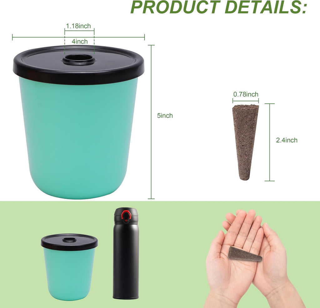Kratky Method Hydroponic Planter Kit, 8 Hydroponic Planter Plus 24 Growing Sponges for Herbs, Hydroponic Mini Buckets