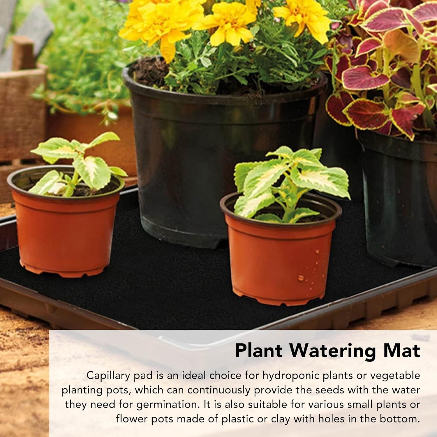 Felt Automatic Plant Watering Mat，3mm Thicken Vacation Plant Watering System for Greenhouse Hydroponics Indoor Potted