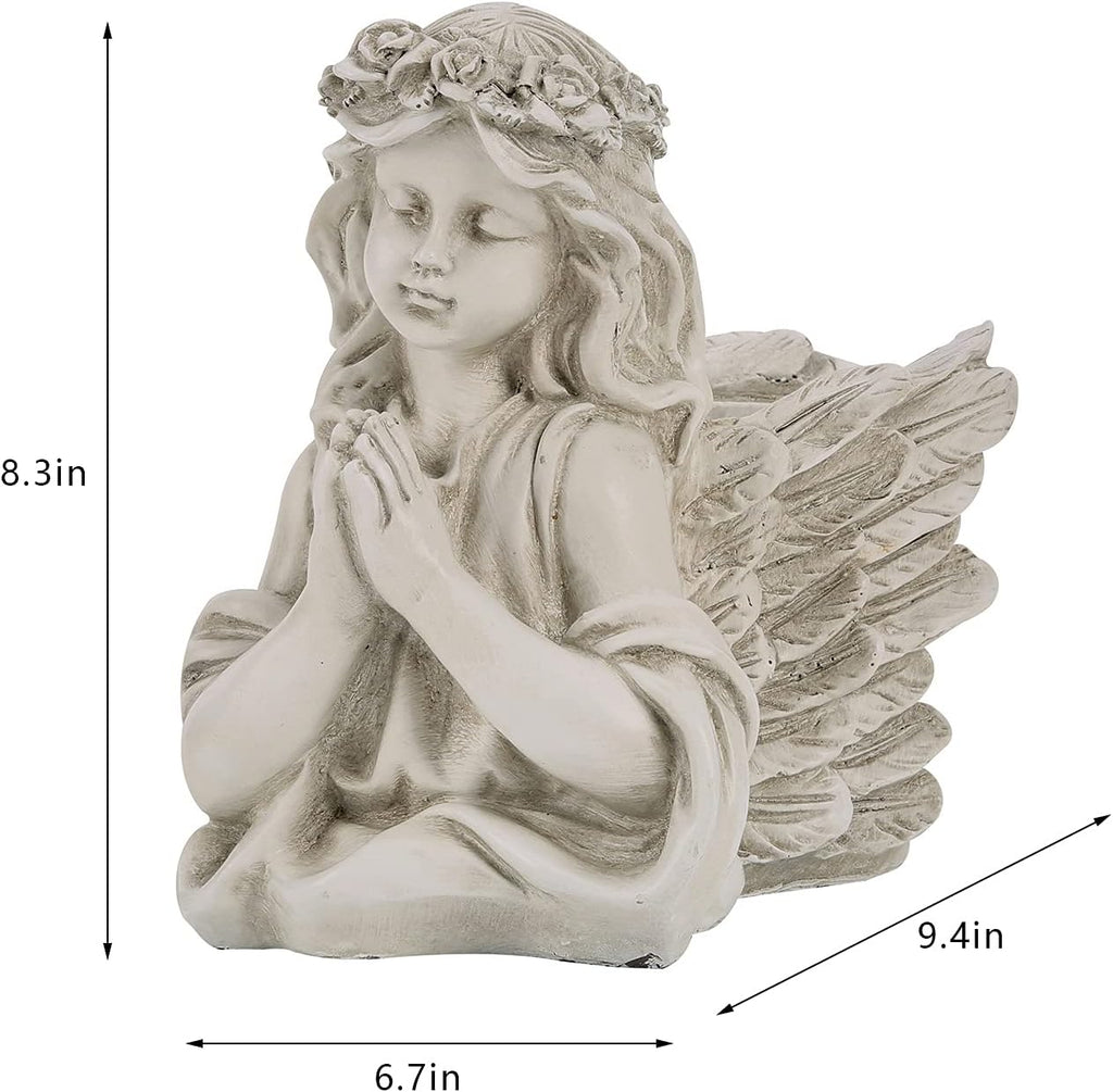 Praying Angel Bust Garden Statue Planters, Angel Wing Planters Pots Mini Vase for Patio, Lawn, Yard Art, Cemetery Grave