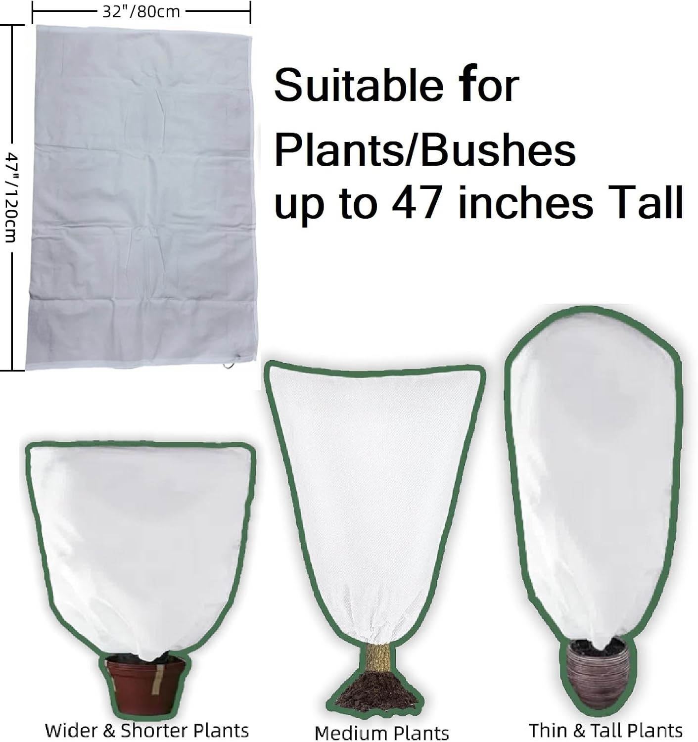 EAONE 12 Pack Plant Covers Freeze Protection, 32x47'' Winter Frosts Cloth for Outdoor Plants, Reusable Frost Blankets