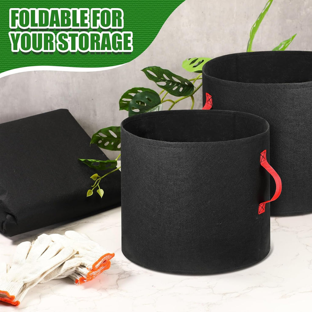72 Pack 5 Gallon Plant Grow Bags Fabric Pots Bulk Aeration Heavy Duty Nonwoven Fabric Plant Pots with Handles Thick