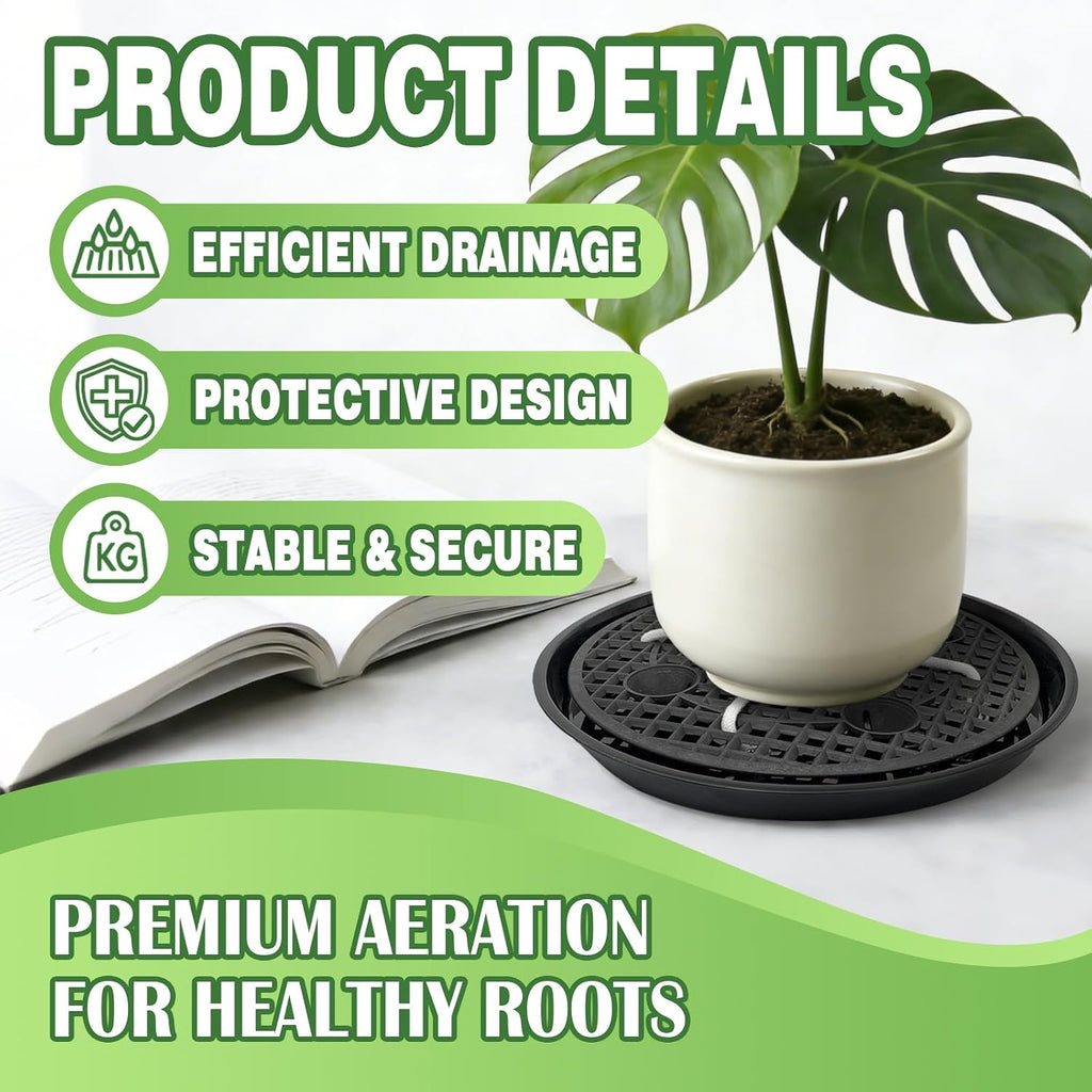 4 Pcs 14'' Self-Watering Pot Base, Auto-Irrigation System Plant Bottom | Saucer Stand for 5 Gallon Fabric Pot, Auto