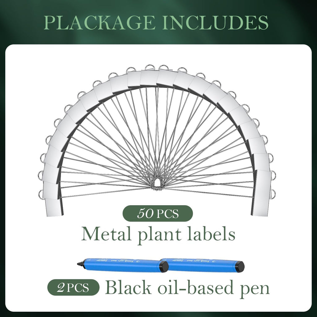 50 Pack Metal Plant Labels for Outdoor Garden Waterproof Plant Markers, Labels Garden Markers for Seedlings Herbs