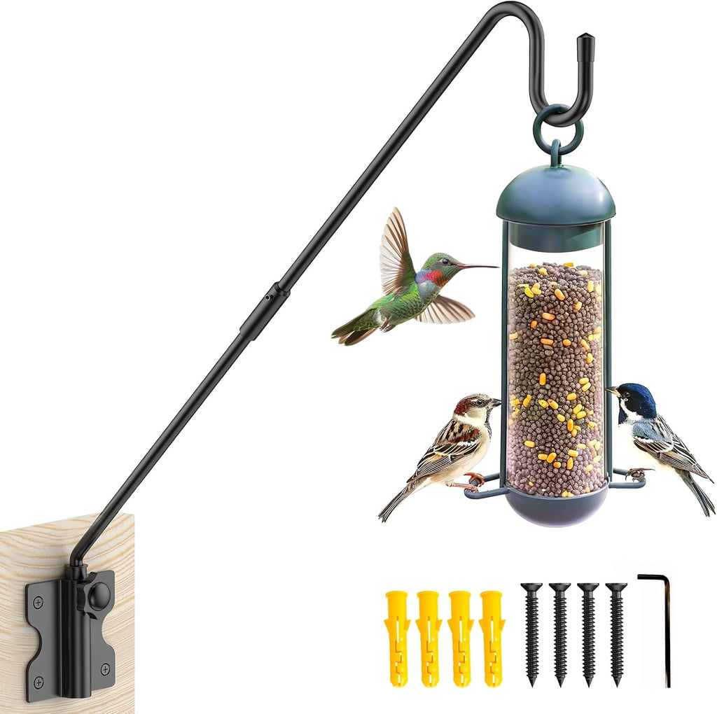 28" Wall Mount Heavy Duty Deck Hook | Powder-Coated Iron Resists Rust | 360° Rotation | Holds 30 Lbs | Ideal for Bird