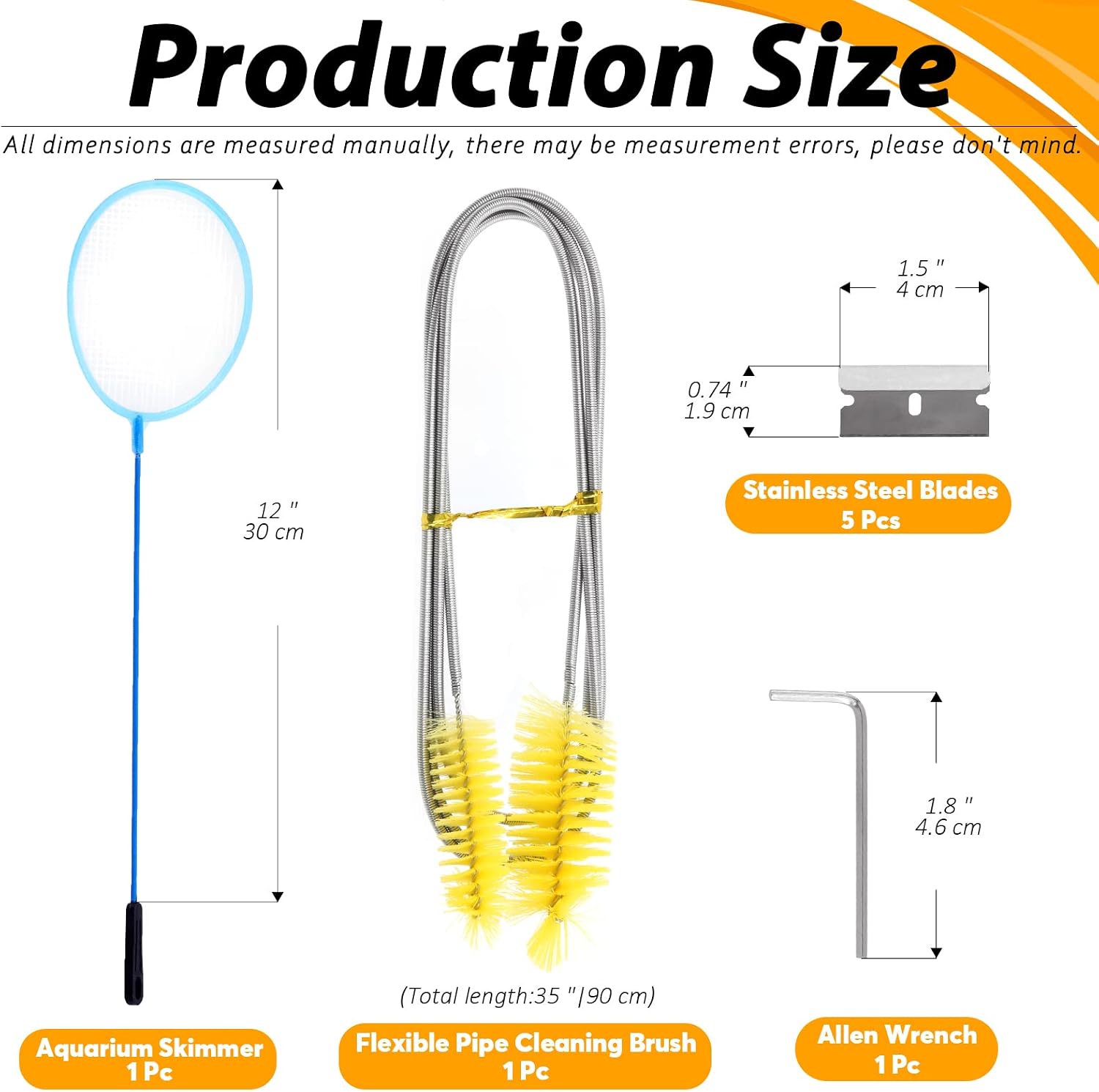 13Pcs Aquascape Tools Kit - Stainless Steel Aquarium Plant Tools - Tweezers, Scissors, Scraper, Sand Spatula for Fish